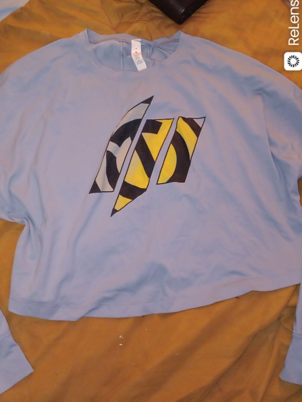 lululemon athletica Light Blue Graphic Long Sleeve Tee